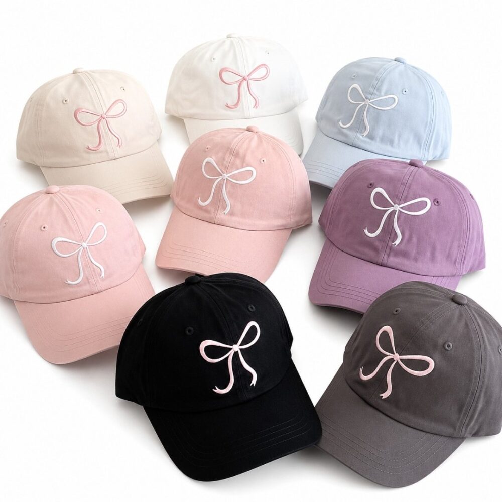 Gorra Coquette con Lazo Bordado